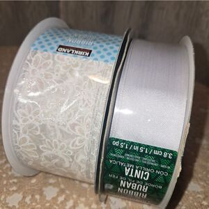 2 Kirkland Wire Edged Pattern with  Ribbon 50 yrd x 1.5 new